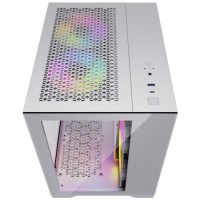 Компьютерный корпус Powercase VISION Micro TG 4х 120mm 5-color fan White mATX CVWM-L4