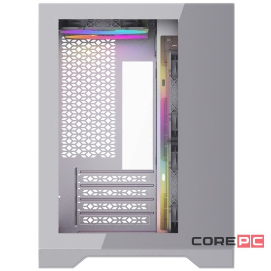 Компьютерный корпус Powercase VISION Micro TG 4х 120mm 5-color fan White mATX CVWM-L4