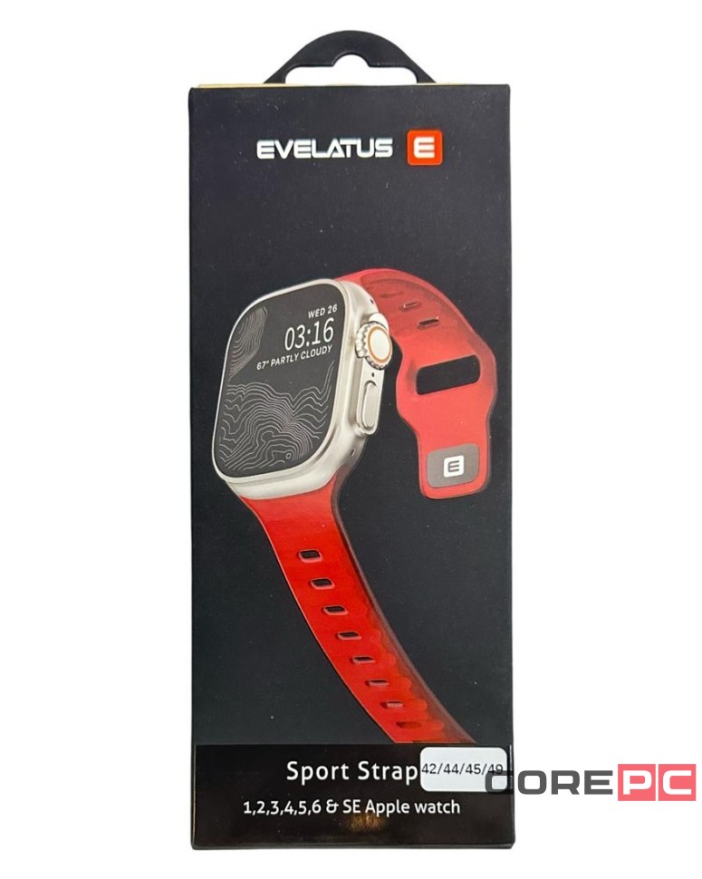 Сменный браслет Evelatus для Apple Watch 42-44-45-49mm красный