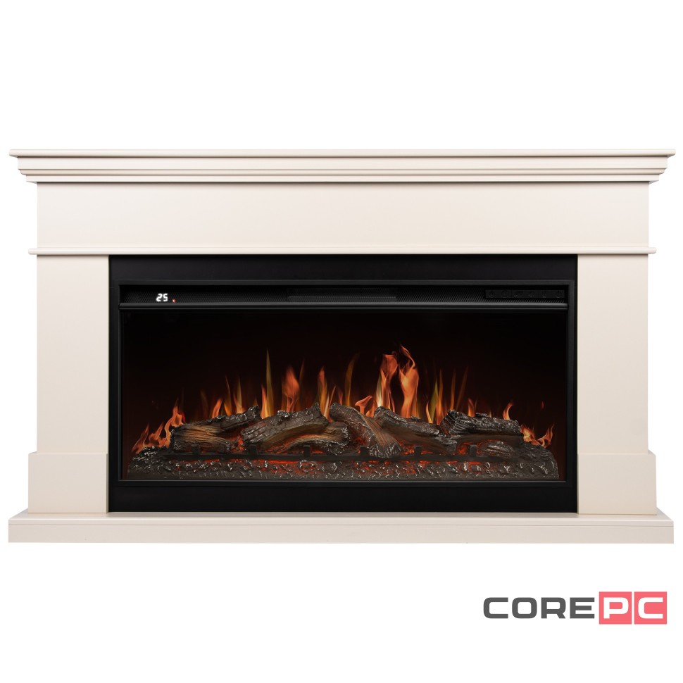 Каминокомплект: Очаг Royal Thermo Aurora RTFP/P-AR40LS, портал California 42/40/36, молочный