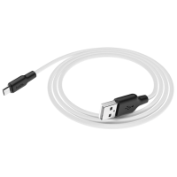Usb Кабель-зарядка Micro Hoco X21 Plus 2.4A 2м мягкий силиконовый белый