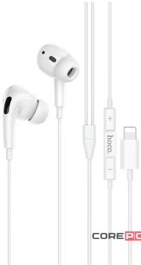 Проводная стерео-гарнитура Hoco M1 для Apple iPhone (вкладыши с микрофоном и пультом) (белый)