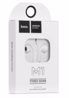 Проводная стерео-гарнитура Hoco M1 для Apple iPhone (вкладыши с микрофоном и пультом) (белый)