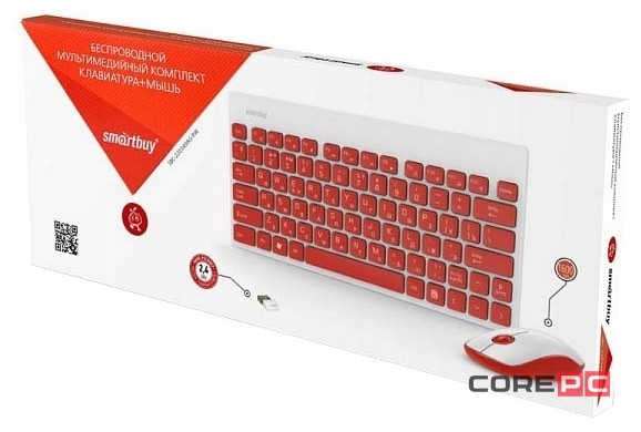 Комплект клавиатура+мышь Smartbuy 220349AG красно-белый (SBC-220349AG-RW) /20