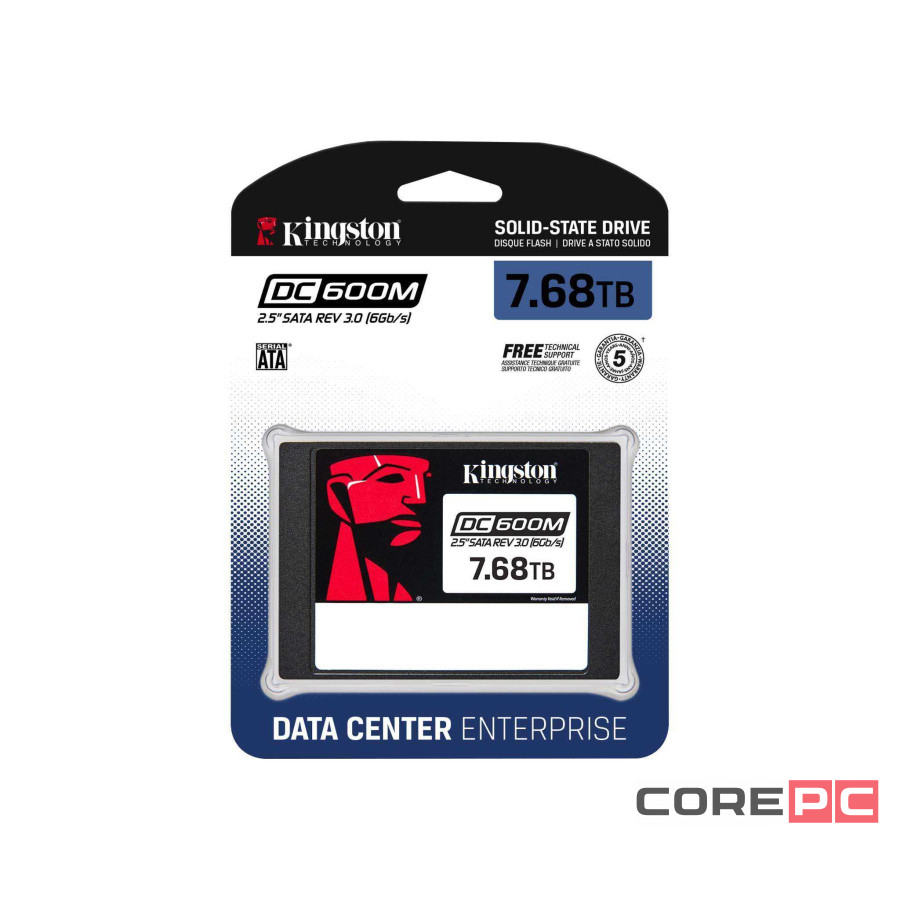 Твердотельный накопитель Kingston 7680 Gb DC600M (SEDC600M/7680G)