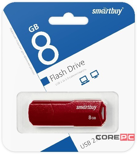 USB флеш накопитель Smartbuy 8GB Clue Burgundy (SB8GBCLU-BG)
