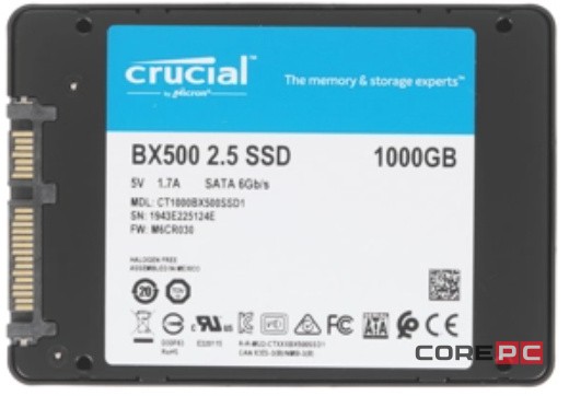 Твердотельный накопитель CRUCIAL 1000 Gb BX500 (CT1000BX500SSD1)