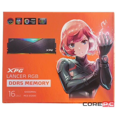 Оперативная память 32 Gb 6400 MHz ADATA XPG LANCER RGB (AX5U6400C3216G-DCLARBK)