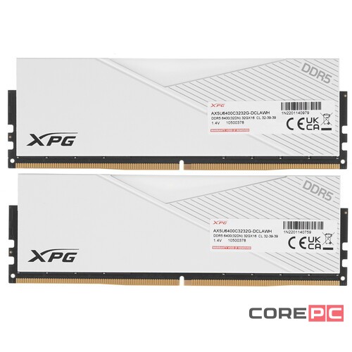 Оперативная память 64 Gb 6400 MHz ADATA XPG LANCER White (AX5U6400C3232G-DCLAWH)
