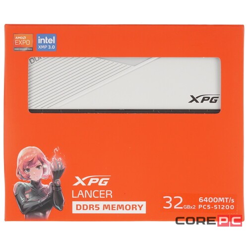 Оперативная память 64 Gb 6400 MHz ADATA XPG LANCER White (AX5U6400C3232G-DCLAWH)