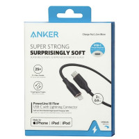 Usb Кабель-зарядка Type-C на Lightning Anker PowerLine III Flow (A8662P11) 0.9м черный
