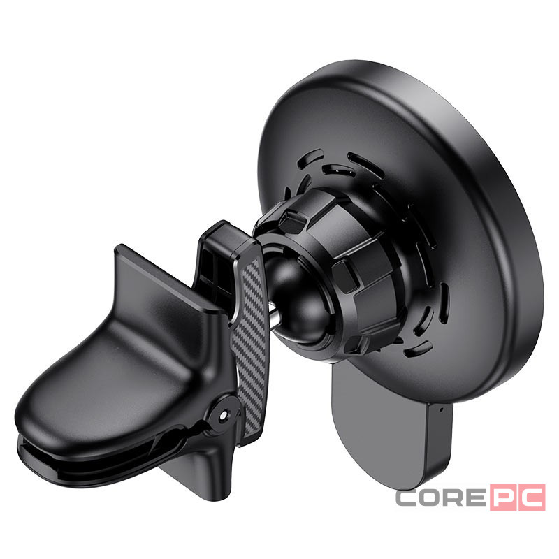 Держатель c беспроводной зарядкой в воздуховод Hoco CA85 15W магнитный черный