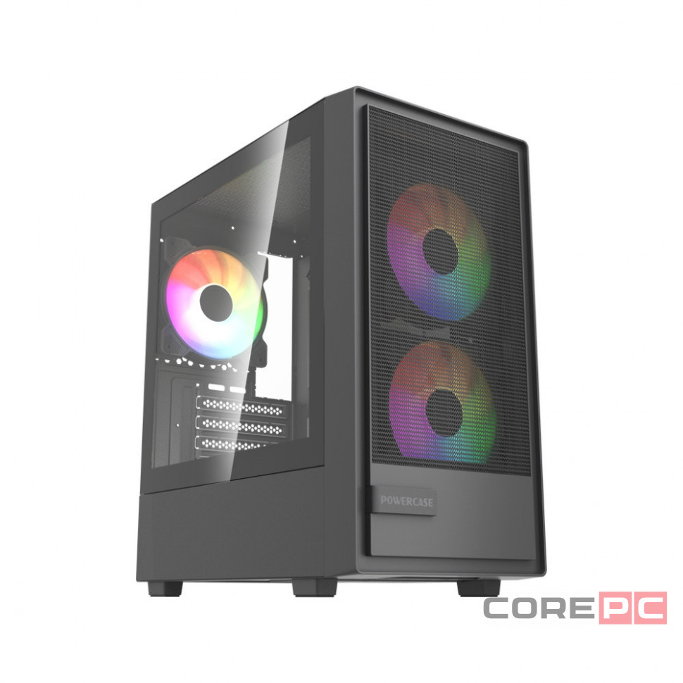 Компьютерный корпус Powercase Mistral SM02 TG FRGB Black (CMMSM02B-L3)
