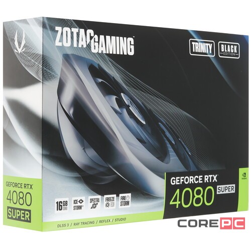 Видеокарта ZOTAC (ZT-D40820D-10P) GeForce RTX 4080 SUPER 16GB TRINITY BLACK ED