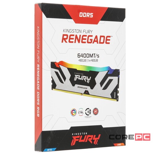 Оперативная память 48 Gb 6400 MHz Kingston FURY Renegade RGB XMP Silver/Black (KF564C32RSA-48)