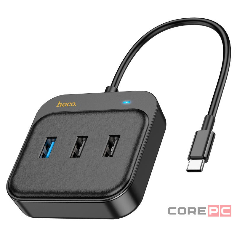 Кабель-переходник Hoco HB36 Type-C на HDMI/USB3.0/USB2.0/USB-C 0.2м черный