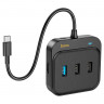 Кабель-переходник Hoco HB36 Type-C на HDMI/USB3.0/USB2.0/USB-C 0.2м черный