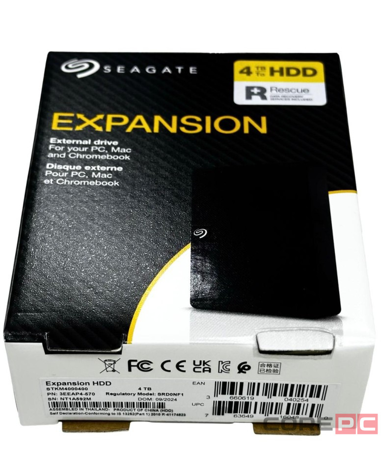 Внешний жесткий диск 4TB Seagate Expansion Portable (STKM4000400) черный