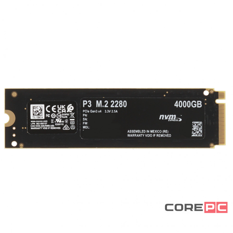 Твердотельный накопитель CRUCIAL 4000 Gb CT4000P3SSD8