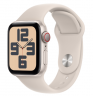 Apple Watch SE (2024) 44mm Starlight Aluminium Case with Starlight Sport Band (S/M)