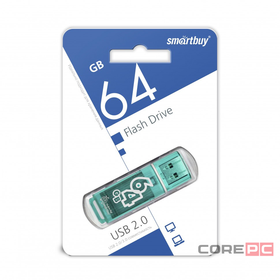 USB флеш накопитель Smartbuy 64GB Glossy series Green (SB64GBGS-G)