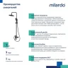 Душевая система Milardo 35к RORBL4FM06 Рора (Rora) лейка тропический душ, черный матовый