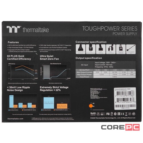 Блок питания Thermaltake 750W TOUGHPOWER GF1 750 PS-TPD-0750FNFAGE-1