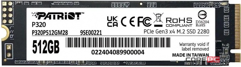 Твердотельный накопитель Patriot 512 Gb P320 (P320P512GM28)