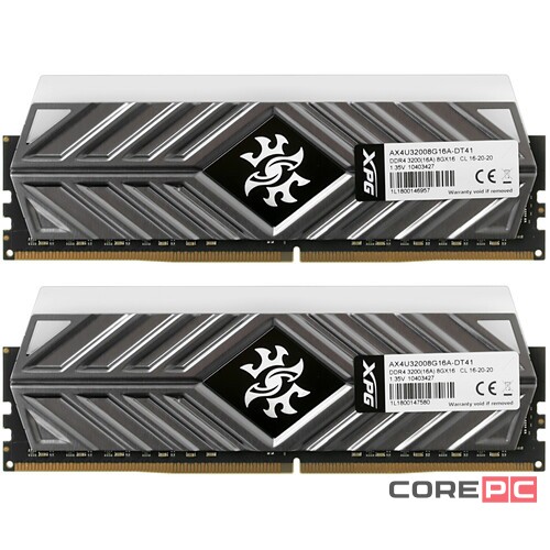 Оперативная память 16 Gb 3200 MHz ADATA XPG SPECTRIX D41 RGB Grey (AX4U32008G16A-DT41)