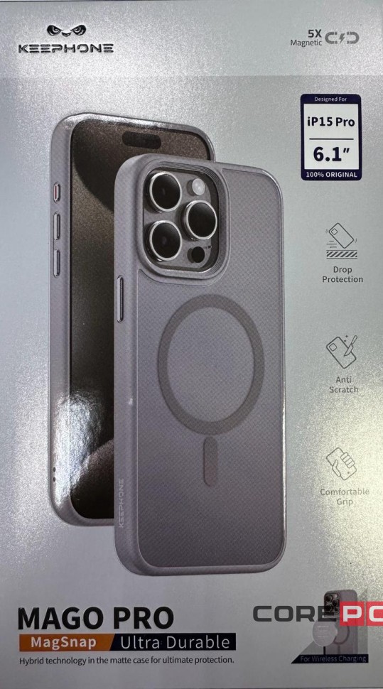 Накладка для i-Phone 15 Pro Keephone Mago Pro MagSnap матовый серый