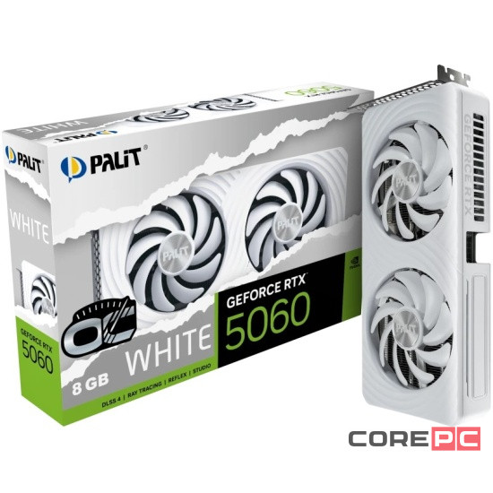 Видеокарта Palit (NE75060U19P1-GB2063M) GeForce RTX 5060 8GB WHITE OC