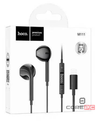 Стереонаушники Hoco M111 с микрофоном Lightning черные
