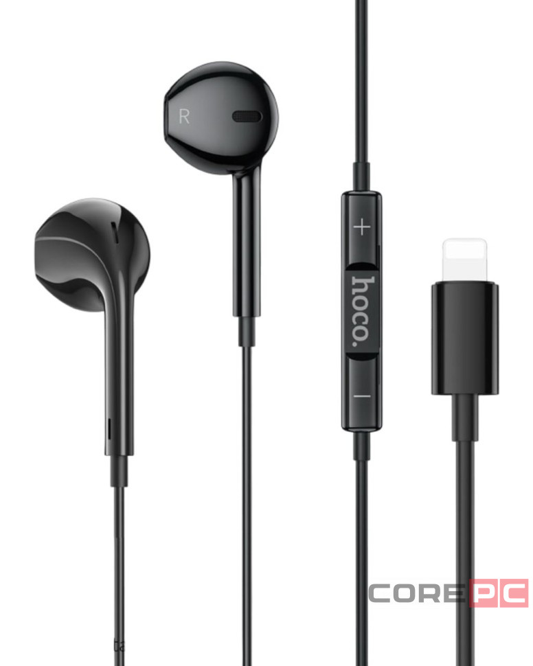 Стереонаушники Hoco M111 с микрофоном Lightning черные