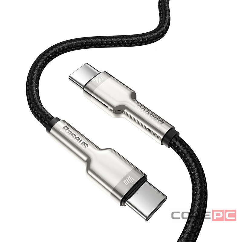 Кабель-зарядка Type-C на Type-C Baseus Cafule Metal 100W 2м CATJK-D01 чёрный