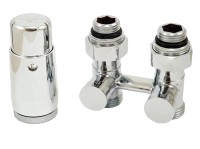 Комплект узла нижнего подкл SCHLOSSER прямой STANDARD 3/4quot; (хром) с термоголовкой М30х1,5, ниппеля 1/2quot;Х3/4quot;