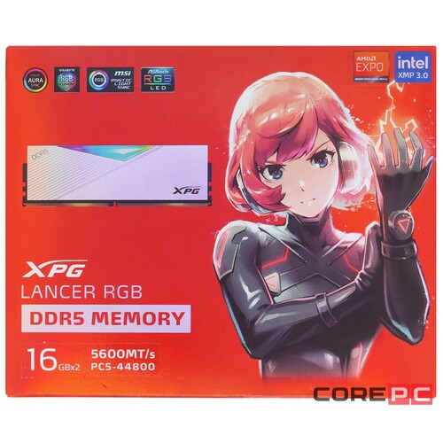 Оперативная память 32 Gb 5600 MHz ADATA XPG LANCER RGB White (AX5U5600C3616G-DCLARWH)