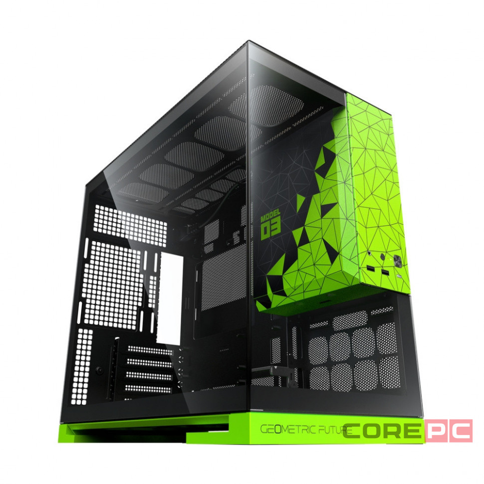 Компьютерный корпус Geometric Future Model 3 TG Green (1AM3NZGB00100)