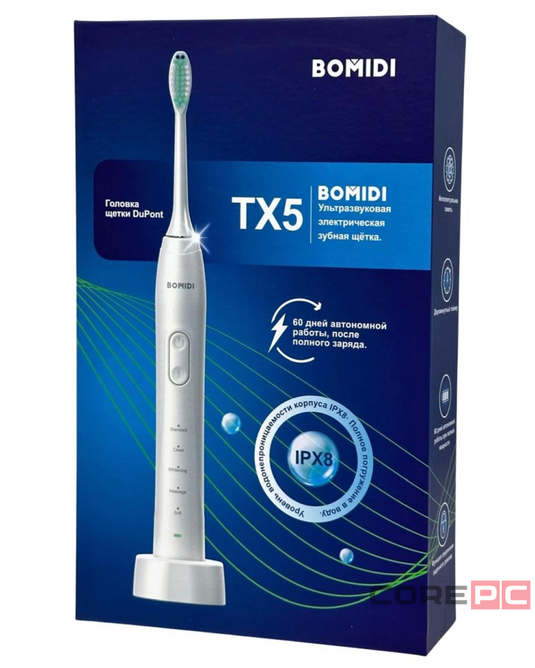 Ультразвуковая зубная щетка BOMIDI TX5 белая