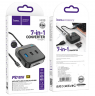 Кабель-переходник Hoco HB38 Type-C на HDMI/USB3.0/USB2.0/SD/Micro SD/USB-C 0.2м черный