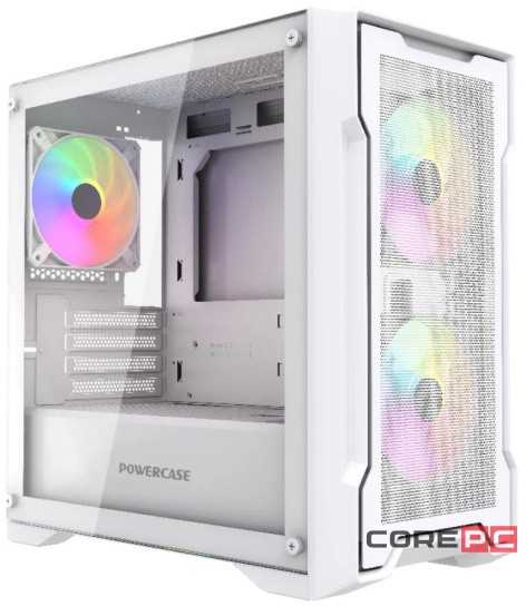 Компьютерный корпус Powercase Mistral Micro X3W ARGB TG White (CMMXW-A3)