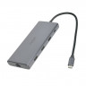 USB-хаб Ugreen Type-C 9в1 3USB/HDMI/RJ45/2Type-C//MicroSD/SD серый