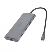 USB-хаб Ugreen Type-C 9в1 3USB/HDMI/RJ45/2Type-C//MicroSD/SD серый