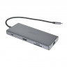 USB-хаб Ugreen Type-C 9в1 3USB/HDMI/RJ45/2Type-C//MicroSD/SD серый