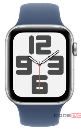 Apple Watch SE (2024) 44mm Silver Aluminium Case with Denim Sport Band (S/M)