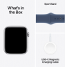 Apple Watch SE (2024) 44mm Silver Aluminium Case with Denim Sport Band (S/M)