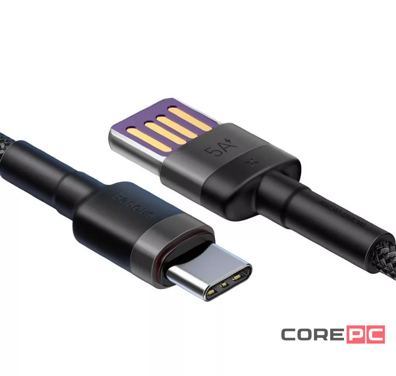 Usb Кабель-зарядка TYPE-C Baseus Cafule 1м CATKLF-PG1 5A 40W черный