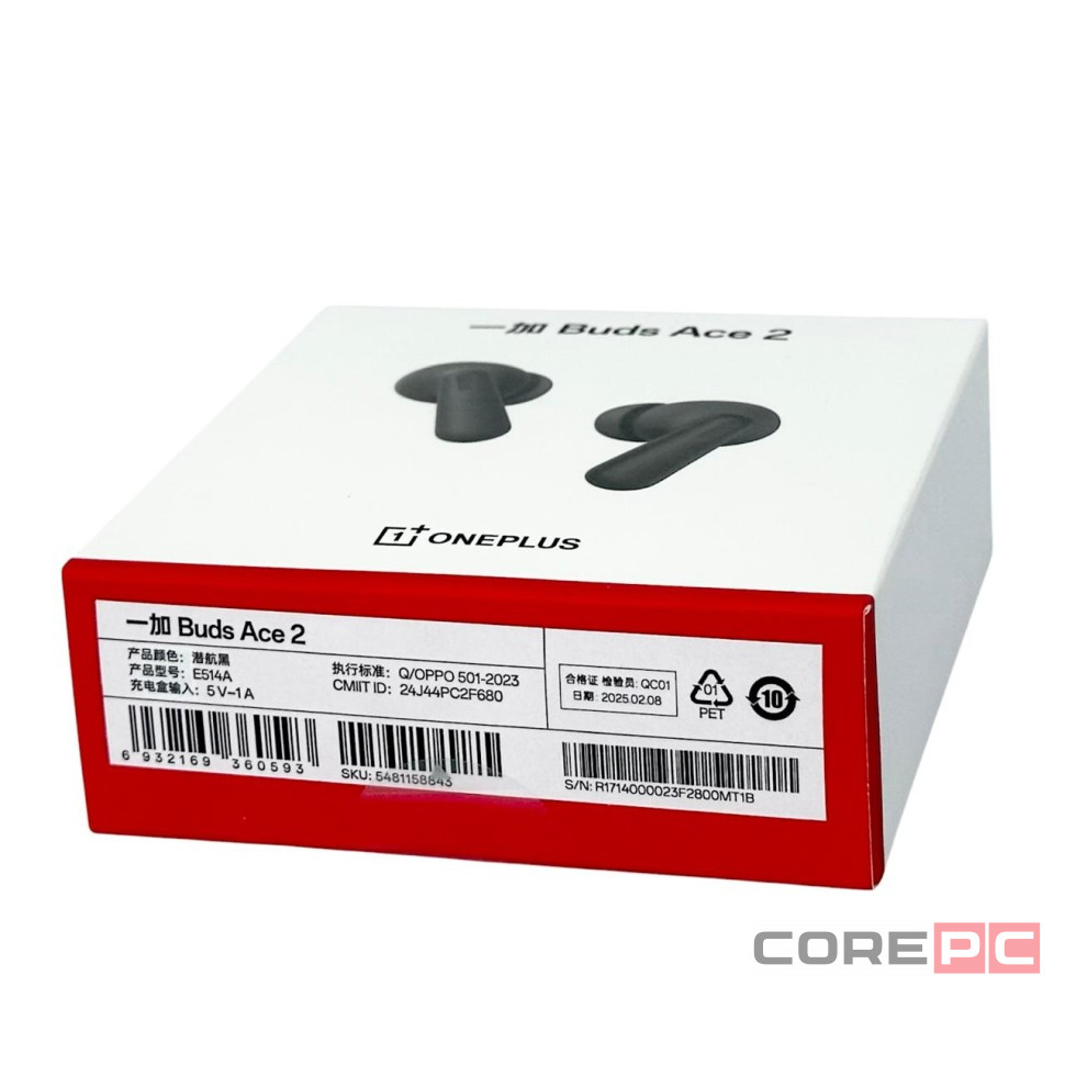 Беспроводные наушники TWS OnePlus Buds Ace 2 BT5.3/5ч черный