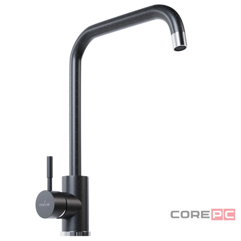 Смеситель для кухни MIXLINE МЛ-ГС12/ML-GS12 (343), рычажное управление, цвет антрацит