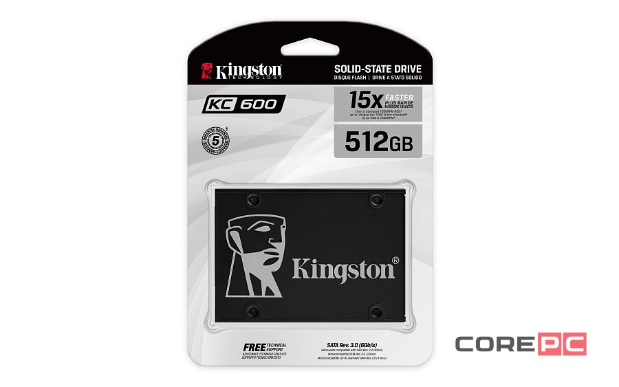 Твердотельный накопитель Kingston 512 Gb KC600 SKC600/512G