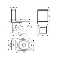 Унитаз компакт Sanita luxe WC.CC/Quadro/2-SlimDM/WHT.G/S1 с сиденьем, микролифт, цвет белый